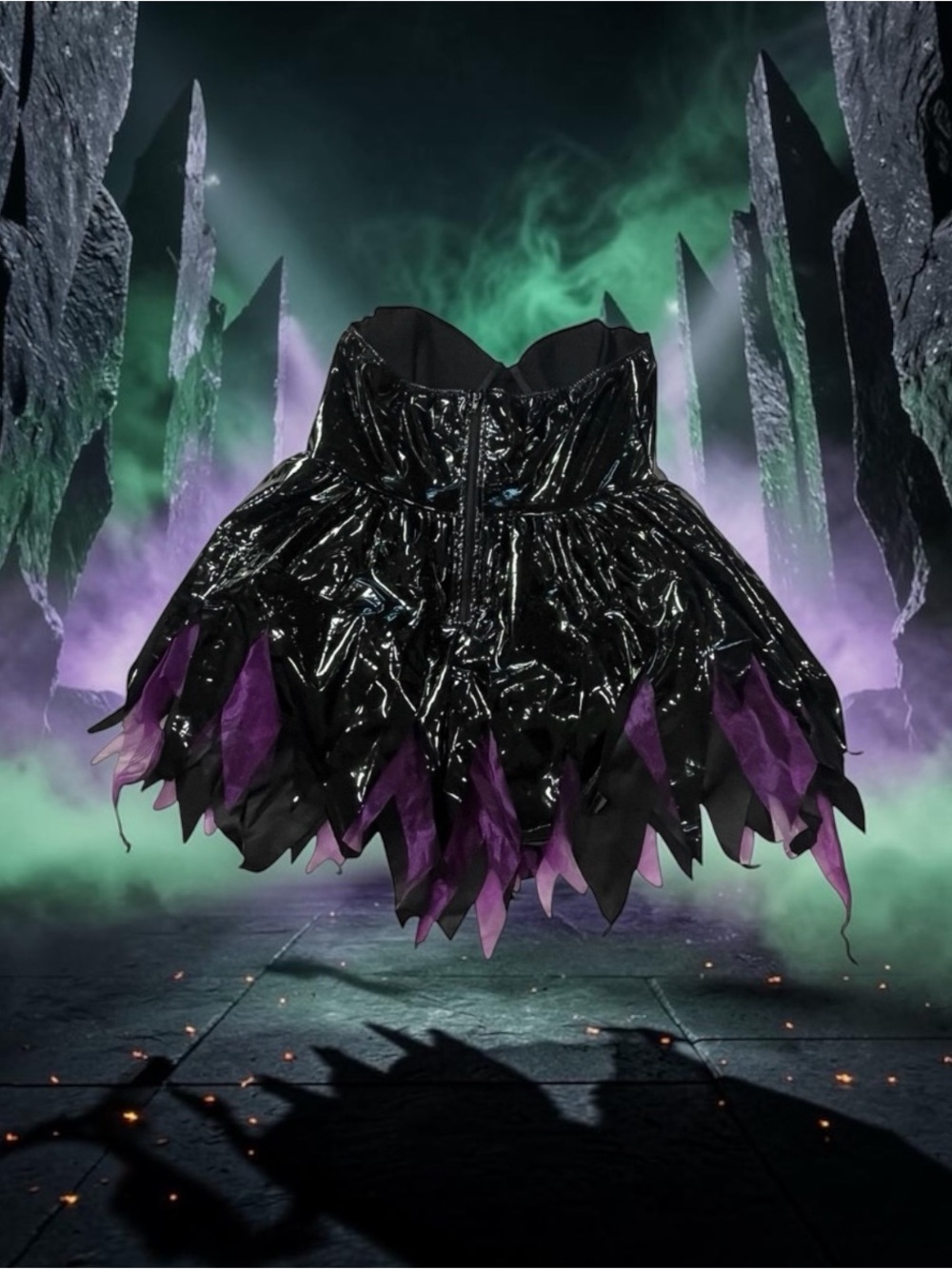 NWOT MALEFICENT INSPIRED HALLOWEEN COSTUME DRESS 2X DOLLS KILL